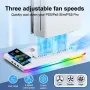 HA-8008 Gaming Stand with Cooling Fan RGB Light and Charging Dock for PS5 Slim and PS5 with Headphone Holder