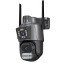 3MP+3MP Dual Lens WiFi Security Camera 5X Zoom Dual Screen PTZ Camera ICSEE APP Outdoor Auto Tracking Color Night Vision AI Human Detection Two-Way Audio IP66 Waterproof Surveillance Camera