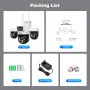 SriHome SH069 8MP Quad-Lens Security Camera with Full Color Night Vision 3X Digital Zoom 320° Pan 90° Tilt Two Way Audio Active Protection Outdoor Wireless Surveillance