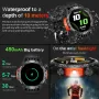 LIGE 1.46inch HD Screen Massive Battery Compass bluetooth Call Heart Rate Blood Pressure Monitor SOS Emergency Call Sleep Monitoring Multi-sport Modes Music Playback 10M Waterproof Smart Watch with Flashlight