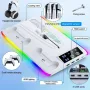 HA-8008 Gaming Stand with Cooling Fan RGB Light and Charging Dock for PS5 Slim and PS5 with Headphone Holder