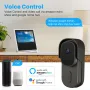WF001-708AD Tuya Smart WiFi Video Doorbell with 1080P 5MP Camera Wireless Door Bell IR Night Vision PIR Motion Detection Two-way Audio IP65 Waterproof DC AC Battery Powered Voice Control with Alexa Google Home
