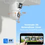 Hiseeu WS03 3MP+3MP 8X Digital Zoom Wifi Surveillance Camera Dual Lens Color Night Vision Human Detection 2-Way Talk IP65 Waterproof 2.4G/5G Outdoors Wireless Security PTZ IP Cameras