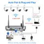 Hiseeu WK-4HB615 4CH 5MP Wireless Security Camera System H.265 Human Detection 360° Night Vision IP66 Waterproof 2.4G WiFi Remote Access EseeCloud APP Surveillance Camera Kit
