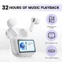 A11 Pro Wireless Bluetooth 5.4 Earphones Noise Reduction Calls Sports Semi-in-ear Headset 32 Hours Playback LED Screen Touch Earbuds