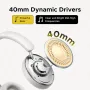 UGreen HiTune Max2 bluetooth 5.4 Headset Noise Cancelling Headphone 40mm Driver AAC Audio AI Call Noise Reduction 80H Playback Comfortable Earmuffs Portable Headphones with Mic