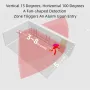 Smart Home Indoor Infrared Anti-theft Alarm 112dB Sound Light Alarming 4 Volume Levels 12M Long Induction Distance Doorbell Function Wireless IR Detector Human Body Sensor