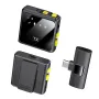 F9 1-to-1/1-to-2 2.4G Wireless Collar Clip Microphone 360° Omnidirectional Radio Built-in DSP Chip Clip-on Lapel Mic for Video Recording