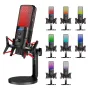 X3W Dual Mode Wireless RGB Gaming Microphone Intelligent Noise Cancelling Condensor 2.4G Wireless Wired E-sports Gamer Mic Support 3.5mm AUX Monitoring Microphone
