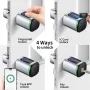 Tuya BLE Умный электронный дверной замок DIY Цилиндровый сердечник Отпечаток пальца APP Ключи Разблокировка IC-карты для безопасности дома и отелей Серебряный цвет