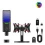 X3W Dual Mode Wireless RGB Gaming Microphone Intelligent Noise Cancelling Condensor 2.4G Wireless Wired E-sports Gamer Mic Support 3.5mm AUX Monitoring Microphone