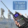 Baofeng UV-5RH 5W Tri-band EU Walkie Talkie 1.77inch Screen Large Range 2500mAh Type-C Rechargeable Handheld Two-way Radio with LED Flashlight FM Radio
