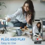 Wireless Lapel Microphone Compatible with iOS Android Smartphones Cordless Omnidirectional Condenser Mic for Interviews Videos Podcasts Vlogs