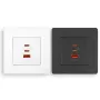 مقبس حائطي للشحن السريع من MOES 30 وات/65 وات GaN بمنفذ USB-A+2USB-C PD3.0 QC3.0، مقبس شاحن كهربائي مع حماية من الحمل الزائد، مقبس لوحة من النوع 86