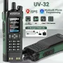 Baofeng BF-UV32 GPS Walkie Talkie 10W Long Range Multi Band Bluetooth App 1000 Channels USB-C EU Charge Portable 2-Way Radio
