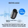 ميكروفون BOYA Mini اللاسلكي المزود بوسادة على الياقة مع خاصية إلغاء الضوضاء الذكي للأجهزة التي تعمل بنظامي التشغيل iPhone وAndroid وType-C والبث المباشر وتسجيل الصوت والفيديو والتدوين