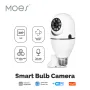 MoesHouse E27 3MP HD Tuya Smart WiFi Bulb Camera Full Color Night Vision PTZ Cam Auto Tracking Motion Detection Two-way Intercom Siren Alarm Home Surveillance Cameras Onvif