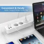 SFC08-1 2200W 10A EU Power Socket with 3 Outlets & 4USB Power Strip with 1.8M Extension Cord