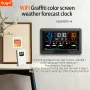Tuya WIFI Smart Weather Station Color Screen APP Control Weather Alarm Clock Indoor and Outdoor Temperature Humidity Meter FJ3390TY