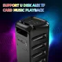 HY-3317 Portable bluetooth Speaker Wireless Speakers RGB Light Dual Subwoofers Tweeter Support U Disk AUX TF Card Playback Outdoors Karaoke Speakers