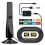 HD Digital TV Antenna with Signal Booster HD Antenna Support 4K 1080P Suction Cup TV Antenna 25DBI Plug Play for Smart Digital TV