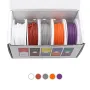 18/20/22/24AWG 5 Colors Mix Box Super Soft Silicone Wire 5M/roll Heat Resistant Flexible Tinned Copper Stranded Cable 5-in-1 Box DIY Electirc Wire White Brown Gray Orange Purple