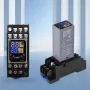 H3Y-4 Adjustable Time Relay 14 Pin LCD Digital Display DC 12V 24V AC 220V Dual Time Cycle Control Delayer With Base Fire-Resistant Shell High-Precision Timing