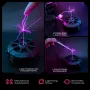 Tesla Coil Electronic Music Box 60W Bluetooth Audio Input Touch Lightnings 0-10CM Discharge Frequency 5-50Hz Scientific Experiment Model ABS Material Compact Design Wireless Lighting Show