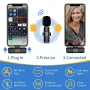 Wireless Lapel Microphone Compatible with iOS Android Smartphones Cordless Omnidirectional Condenser Mic for Interviews Videos Podcasts Vlogs
