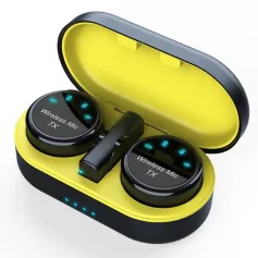 S3 1 to 2 Magnetic Wireless Lavalier Microphone 1RX+2TX Audio Video Recording Noise Reduction Mic with Charging Case for Android/iOS Phone Tablet