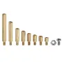 AOQDQDQD® 260Pcs M2 PCB Threaded Brass Male Female Standoff Spacer Board Hex Screws Nut Assortment Box Kit Set with Plastic Box Hollow