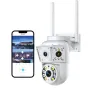 K30 2-Lens WIFI IP Camera 1080P Full Color Outdoor Waterproof Night Vision WiFi Surveillance Camera 1920x1080 360-degree 2MP PTZ Home Security System Camera