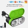 Tuya 16A Smart WiFi EU Plug IP65 Waterproof Smart Double European Socket Smart Life APP Voice Control with Alexa Google Home
