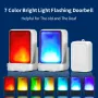 7 Colors Light Flash Changable Music Doorbell Volume Adjustable Built-in 28 Music Wire-free Wireless Door Chime Flash Bell Reminder for Deaf Old People Service Pager