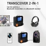 2 in 1 bluetooth V5.2 Transmitter Receiver 1.44 inch HD Screen 5 EQ Modes HiFi Music 3.5MM AUX RCA TF Wireless Adapter For PC TV Speakers