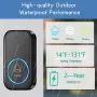 Wireless Doorbell IP44 Waterproof Smart Home Welcome Door Bell 300M Range 60 Ringtones 5-level Volume Adjustable Intelligent Home Chime Bell Kit EU Plug
