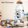Guudgo E27 2MP+2MP WiFi Bulb Surveillance Camera Dual Lens 10X Zoom Color Night Vision Motion Detection Two-way Audio 4MP PTZ IP Baby Monitor Camera