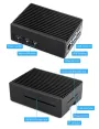 Aluminum Stripe Grooved Case For Raspberry Pi 5 Built-In Cooling Fan and Heatsink Pillars