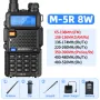 Baofeng M-5R 8W Ham Radio Long Range Dual Band Tri Power VHF UHF 1.25M Aviation AM FM Receiver Type-C Charging Walkie Talkie