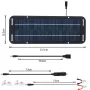 12V Solar Panel 6W Portable Flexible Solar Charger Kit with USB 5V DC Output for Car Camping Hiking Phones Power Banks Battery Charging CigaretteLighter Suction Cups