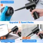 50000 RPM Cordless Portable Compressed Air Duster Rechargeable Wireless Electric Air Keyboard Electronics Cleaner Dust Blower with 3-Speed LED Light