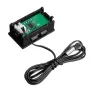 3Pcs 0.56 Inch Mini Digital LCD Indoor Convenient Temperature Sensor Meter Monitor Thermometer with 1M Cable -50-120℃ DC 5-12V