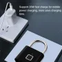 Intelligent Fingerprint Padlock Outdoor Waterproof Rust Proof Zinc Alloy 20 Fingerprints Capacity Type-C Fast Charging IP55 Security Lock
