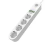 LDNIO SE4432 2500W Power Strip with 4 Outlets+4 USB-A Extension Socket EU Plug 10A for Phone Tablet Home Appliances