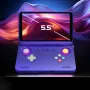 AMPOWN Retroid Pocket Flip2 8+128GB Handheld Gaming Console SD865 5.5 inch AMOLED 500Nits 1080p Android 13 WiFi 6 Hall Effect Joysticks Portable Folding Retro Game Console for PSP PS2 Emulation