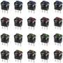 20PCS 3Pin 20A 12V Round Rocker Toggle Switch with LED Light Blue Yellow Red Green Light On-Off Control Switch