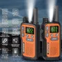 2Pcs Baofeng BF-T18 Mini Walkie Talkie PMR446 License Free 22 Channels 2W Power Long Range Type C Rechargeable NOAA Weather Alerts Hands Free Two Way Radio