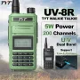 TYT UV-8R 5W Portable Walkie Talkie Dual Band VHF UHF Two Way Radio DOT-MATRIX LCD 200 Channels VOXs Emergency Alert CTCSS DCS for Long Distance Communication