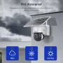 SECTEC Smart WiFi Solar Floodlight Camera Outdoors 3MP HD Surveillance Cam Motion Detection Color Night Vision Two-way Audio IP66 Waterproof for Home Security Monitoring