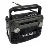 X-BASS Handheld Radio FM AM SW Radio Built-in Magnetic Speaker Support USB BT TF Headphone Music Player with Multi-band Household Flashlight Indoors Outdoors Use